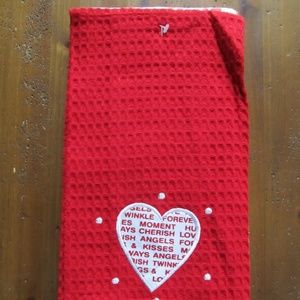 Set of 3 Valentine's Day Love Waffle Cloth and Linen Dish Towels